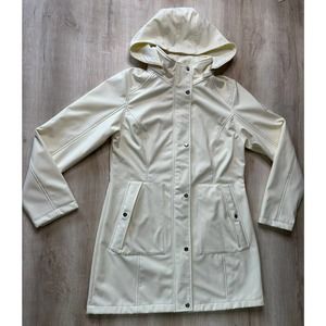 Polo Ralph Lauren Women M White Parka Hooded Soft Shell Coat Rain